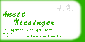 anett nicsinger business card